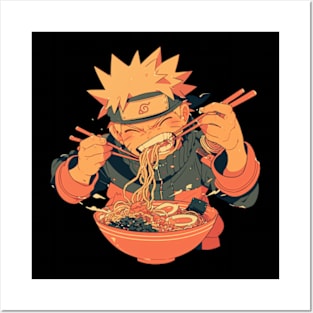 naruto eating Posters and Art